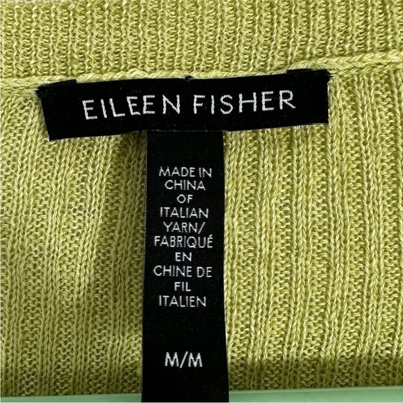 Eileen Fisher Ribbed Italian Yarn Organic Linen Sweater - Picture 3 of 8